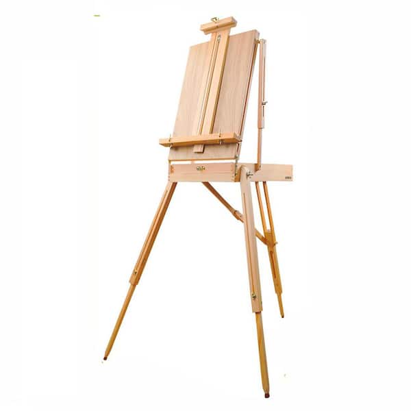 Large Wooden French Easel and Sketchbox Easel with Adjustable Tripod Stand Drawer Palette for Painting Display