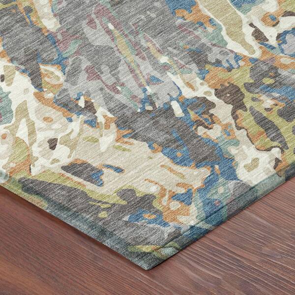 Chantille Machine Washable Indoor/Outdoor Abstract ACN2441 Gray 2 ft. x 7 ft. Runner Rug