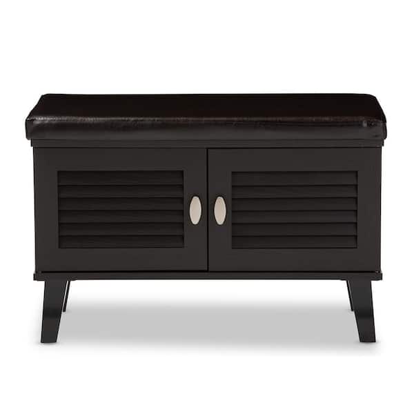 Baxton Studio Tamara Dark Brown Wood Bench