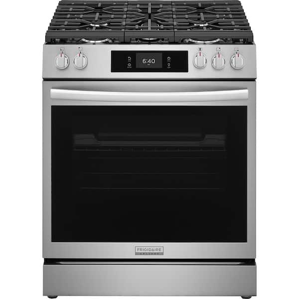 Gallery 30 in. 5-Burner Slide-In Gas Range in Smudge-Proof Stainless Steel with Stone-Baked Pizza