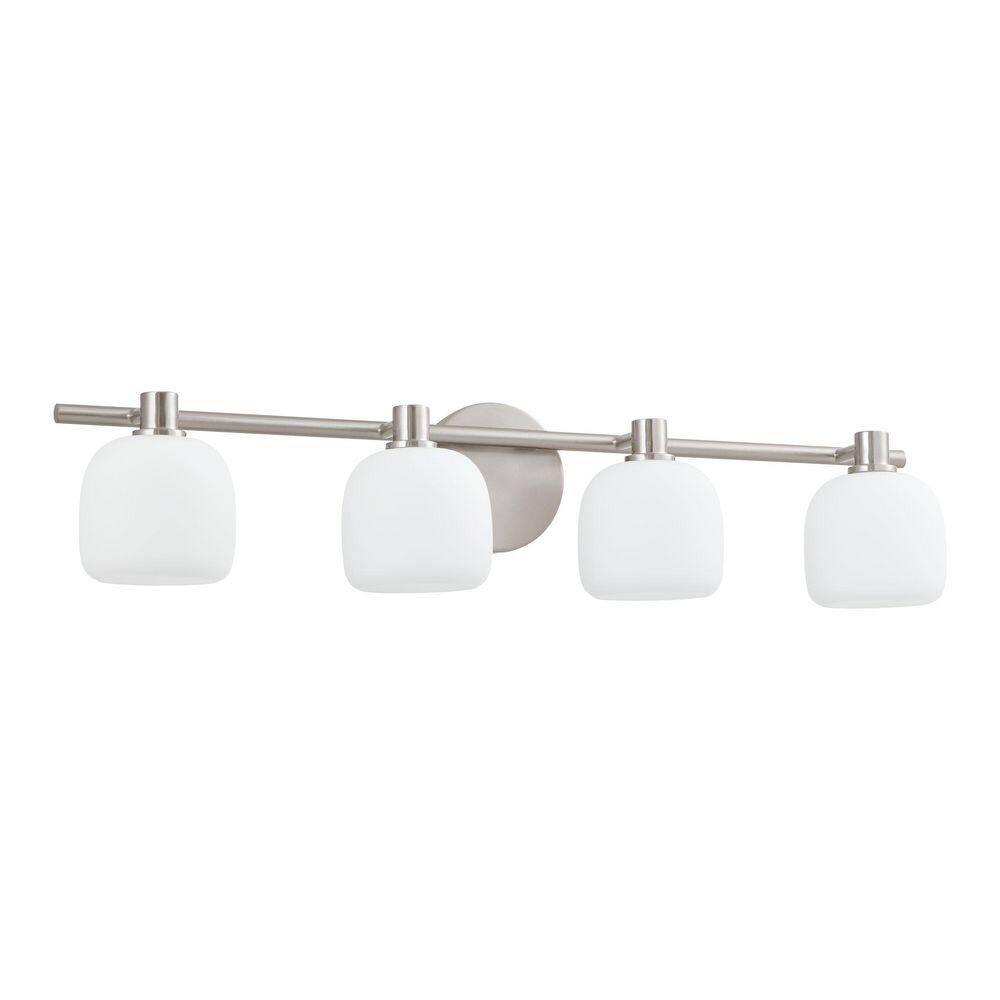 Valentina 30-in. 4-light Brushed Nickel Vanity Light with Etched Opal Glass Shades price history on PriceWatchPro