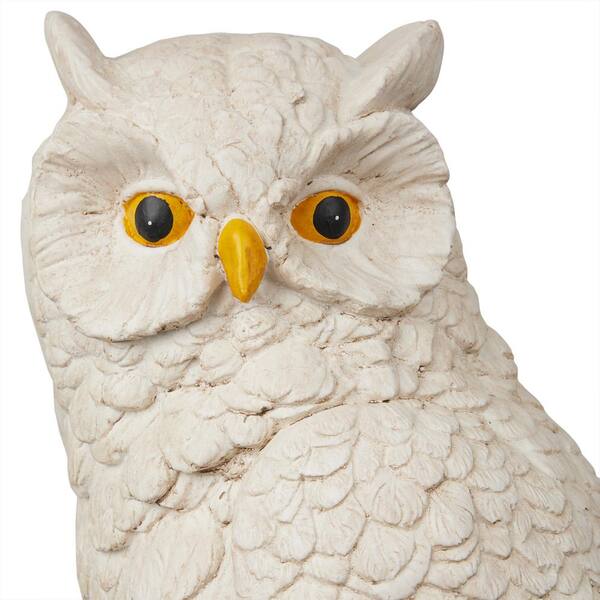 Alpine Corporation 28 in. Tall Life-Like Owl on Tree Trunk Garden