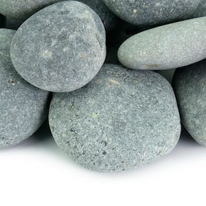 .25 cu. ft. 1 in. to 2 in. Black Mexican Beach Pebbles Smooth Round Rock for Gardens, Landscapes and Ponds