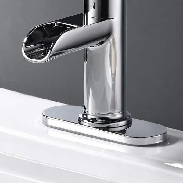 Sozu Single-Handle Short-Vessel Lavatory Single Hole Bathroom Sink Faucet with Drain Assembly in Chrome Polished