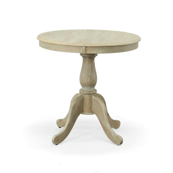 Unbranded Fairview Natural Driftwood Wood 30 in. Pedestal Dining Table Seats 4