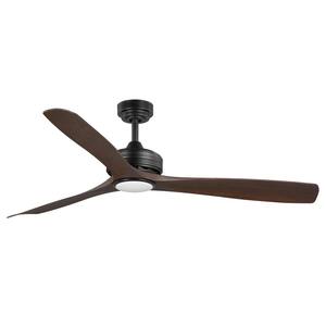 Bayshire 60 in. LED Indoor/Outdoor Matte Black Ceiling Fan with Remote Control and Color Changing Light Kit