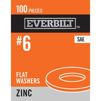 #6 Zinc Flat Washer (100-Pack)