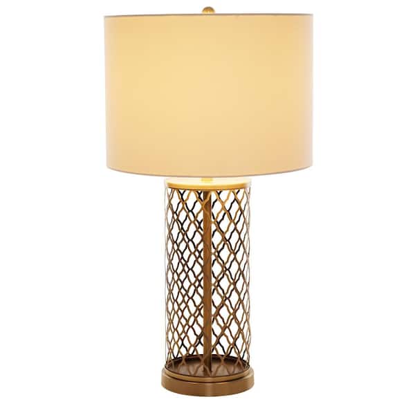 Antique Brass Laser Cut Table Lamp, Black And Brass Malana Table Lamp