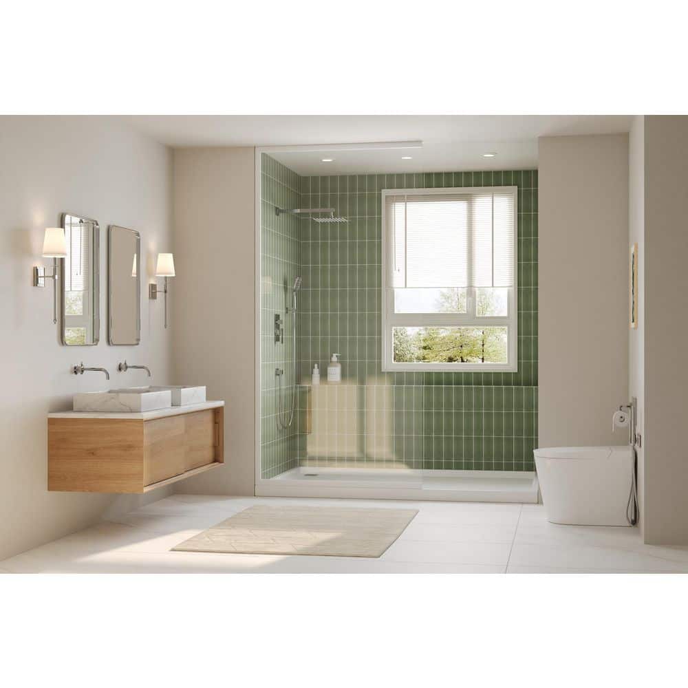 Chrome Square Wall Mounted Dual Shower System with Handheld
