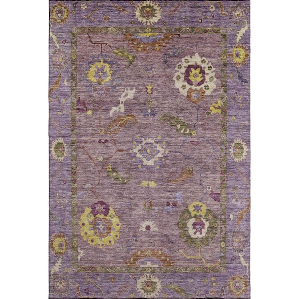 Mayfield Premium Machine Washable Abstract AMF2229 Merlot 3 ft. x 4 ft. Area Rug