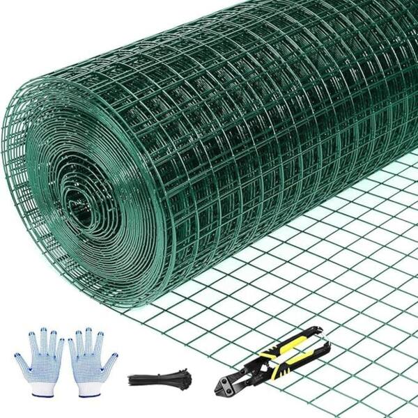 16 in x 100 ft 19 Gauge Galvanized Hardware Cloth 1 in Mesh Welded Wire Fence for Chicken Coop Garden