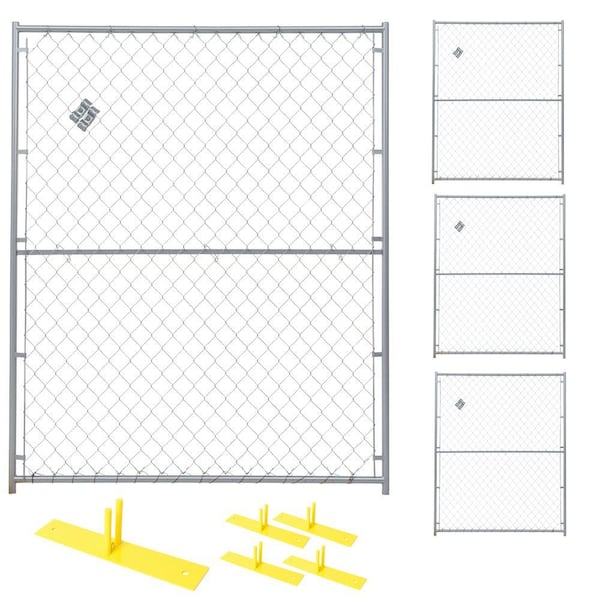 Perimeter Patrol 6 ft. x 20 ft. 4-Panel Powder-Coated Chain Link Temporary Fencing