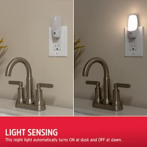 Automatic Light-Sensing Plug-in LED Night Light, White