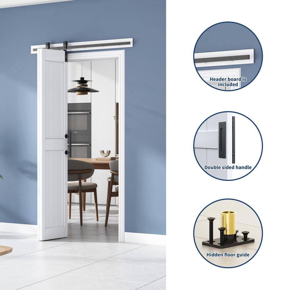 84" Tall Gray MDF Bi-Fold Barn Door with PVC Surface