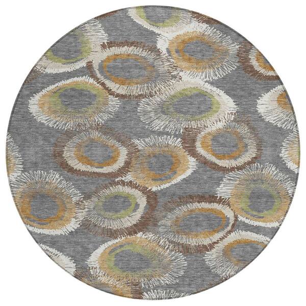 Addison Rugs Chantille Machine Washable Indoor/Outdoor Abstract ACN2278 Gray 8 ft. x 8 ft. Area Rug