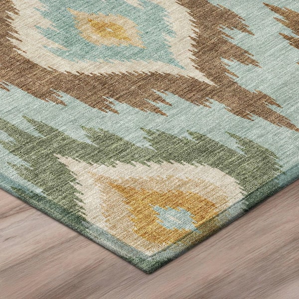 Chantille Machine Washable Indoor/Outdoor Abstract ACN3073 Aqua 2 ft. x 3 ft. Accent Rug