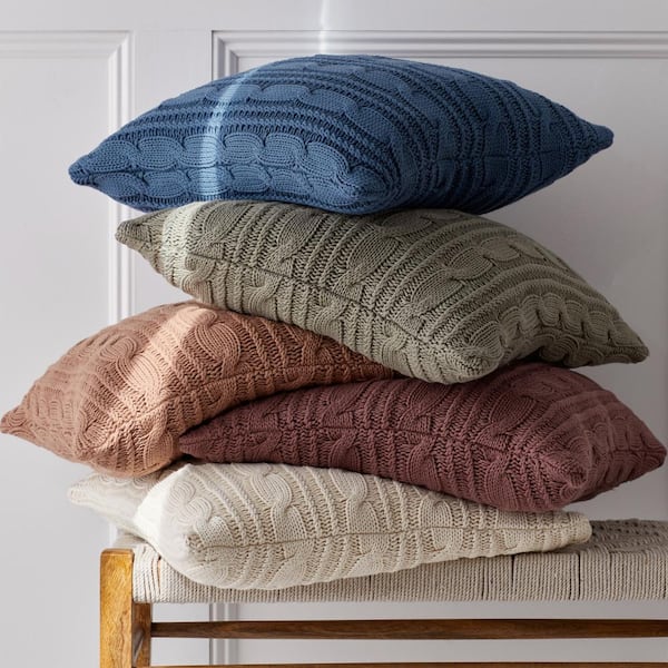 Chunky Cable Knit Throw Pillow Cover