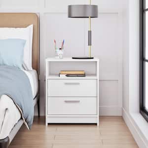 Studio Essentials White 2-Drawer 16 in. D X 21.25 in. W x 26.25 in. H Nightstand
