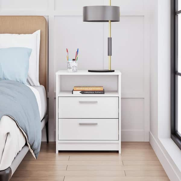 Prepac Studio Essentials White 2-Drawer 16 in. D X 21.25 in. W x 26.25 in. H Nightstand