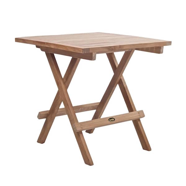 ARB Teak and Specialties 20 in. Folding Square Natural Teak Outdoor Side Table