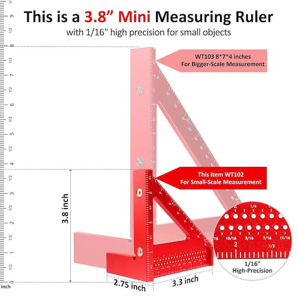 0-90 Degree 3D Multi-Angle Measuring Ruler - High Precision Aluminum Alloy Square Tool For Woodworking, Construction & DIY