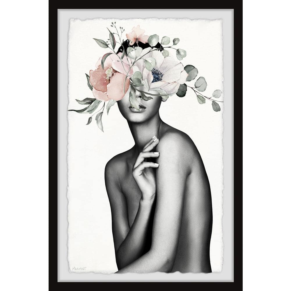 Naked Flower Crown by Marmont Hill Framed People Art Print 30 in. x 20 in.
