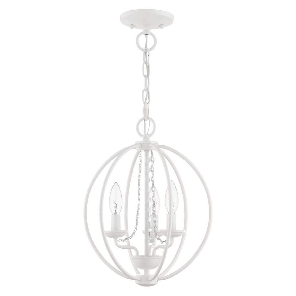 Mini Arabella White Crystal 3-Light Orb Chandelier