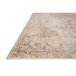 Lourdes Ivory/Spice 7 ft. 10 in. x 10 ft. Distressed Oriental Area Rug