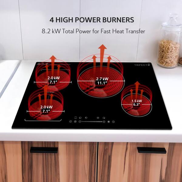  Induction Cooktop 30 Inch, Electric Cooktop 4 Burners, Drop-in  Induction Cooker Ceramic Glass Induction Burner With Timer, Child Lock, 9  Heating Level and Sensor Touch Control, ETL & FCC Certified : Appliances