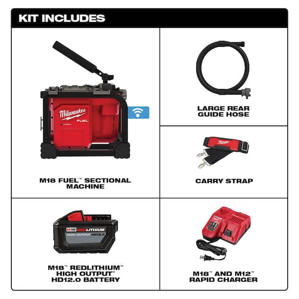M18 FUEL Cordless Drain Cleaning Sewer Sectional Machine Kit