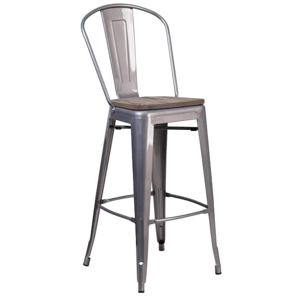 Flash Furniture 30.5 in. Clear Coated Bar Stool