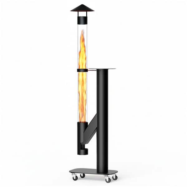 71 in. Patio Pellet Heater 45000 BTU Pellet Heater Free Standing Patio Heater Smokeless Pellet Torch for Backyard