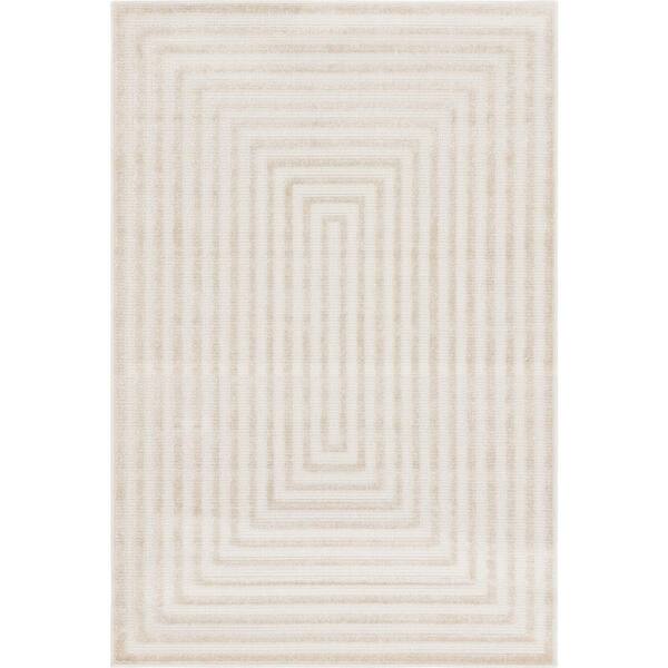 Unique Loom Sabrina Soto Beige 4 ft. x 6 ft. Prescott Indoor/Outdoor ...