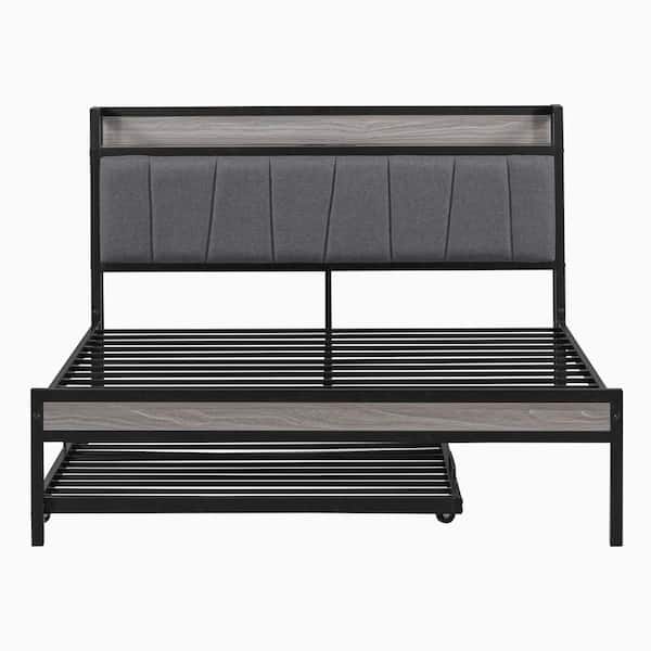 wetiny Black Full Platform Bed