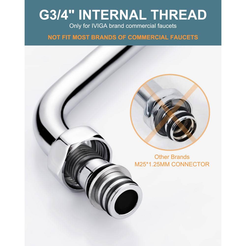 12" Polished Chrome Swivel Kitchen Faucet Spout Replacement