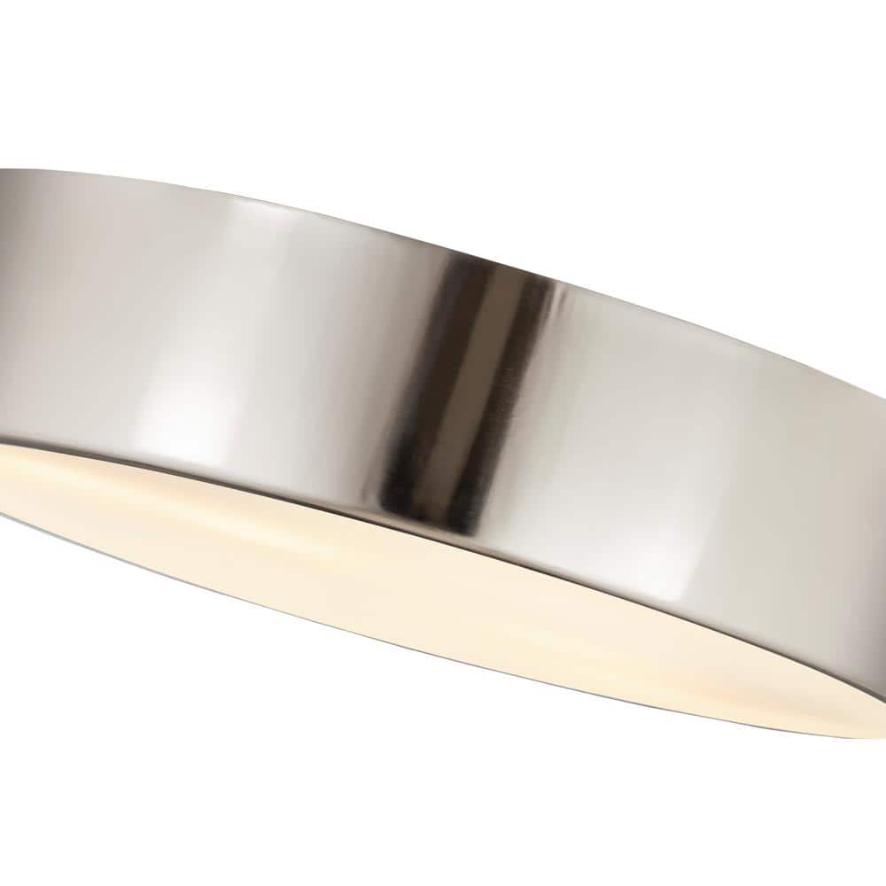 Harley 20" Brushed Nickel Steel Drum Flush Mount Ceiling Light