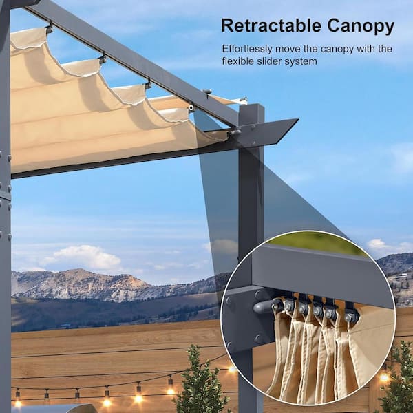 PURPLE LEAF 10 ft. x 13 ft. Dark Gray Aluminum Frame Patio PURPLE LEAF 10 ft. x 13 ft. Dark Gray Aluminum Frame Patio