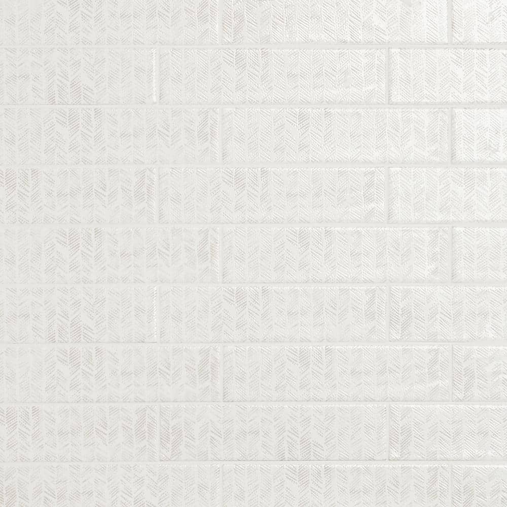 Baisley Deco White 2.6 in. x 0.39 in. Polished Ceramic Wall Tile Sample price history on PriceWatchPro