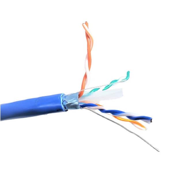 Micro Connectors, Inc 500 ft. Blue Solid Shielded (STP) CAT6 Outdoor UV Resistant Bulk Ethernet Cable