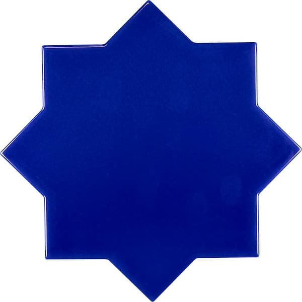 Apollo Tile Siena Blue 5.35 in. x 5.35 in. Glossy Ceramic Star-Shaped Wall and Floor Tile (5.37 sq. ft./case) (27-pack)