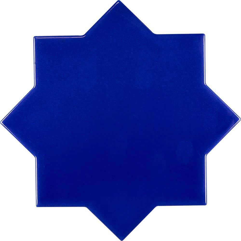 Siena Blue 5.35 in. x 5.35 in. Glossy Ceramic Star-Shaped Wall and Floor Tile Sample (0.2 Sq. ft./case) (1-pack) price history on PriceWatchPro
