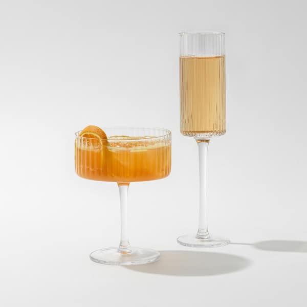 JoyJolt Meadow Butterfly 10 oz. Crystal Stemmed Champagne Flute Glass Set ( Set of 2) JME10163 - The Home Depot
