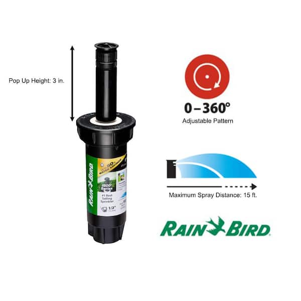 1800 Series 3 in. Pop-Up PRS Sprinkler, 0-360° Pattern, Adjustable 8-15 ft.