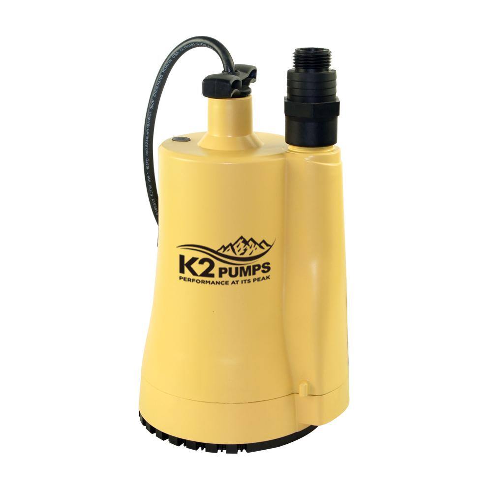 Chromex 1/6 HP Submersible Utility Pump Corrosion-Resistant Reinforced Thermoplastic Construction