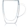 JavaFly Bistro 12 oz. Double Wall Glass with Handle Dishwasher Safe