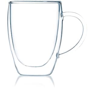 Godinger 18100 3 oz Espresso Glass Wall Coffee Mug, Clear - 2 Pair