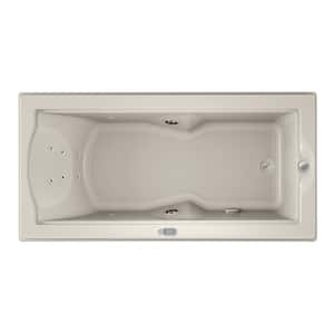 FUZION 70.7 in. x 35.4 in. Rectangular Whirlpool Bathtub with Right Drain in Oyster