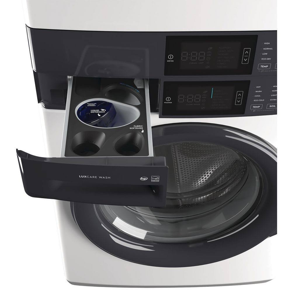 White Gas Stacked Washer and Dryer Set with Energy Star