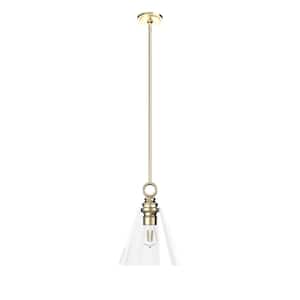 Klein 1-Light Alturas Gold Island Pendant Light with Clear Glass Shade