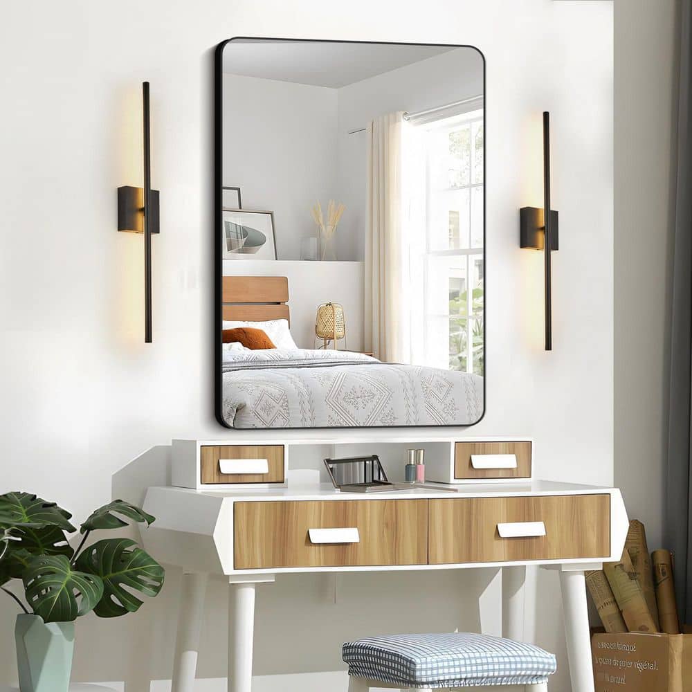 28 in. 2-Pack Modern Matte Black LED Wall Sconce Lighting Fixtures for Living Room Bedroom price history on PriceWatchPro